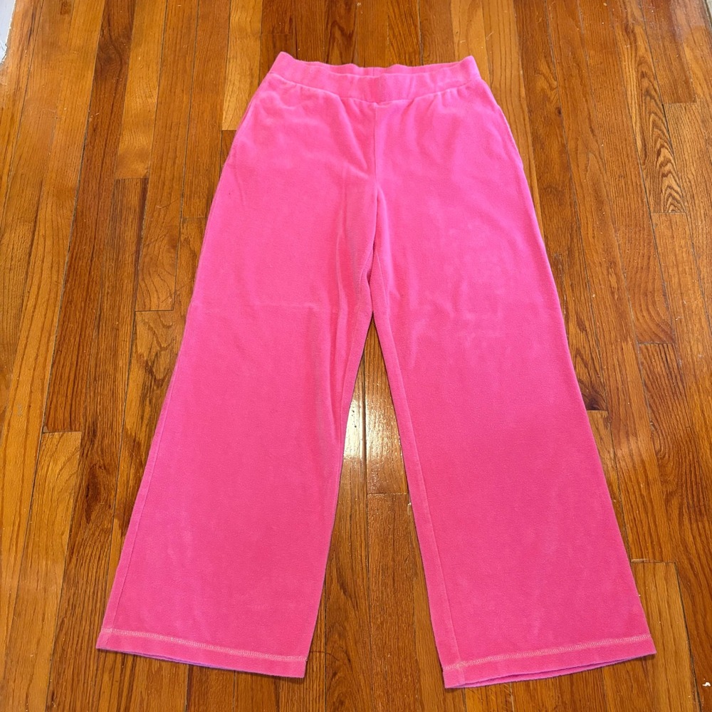 Boston Proper Women S Pants Pink Velour Wide Leg Lounge Pockets Y2K